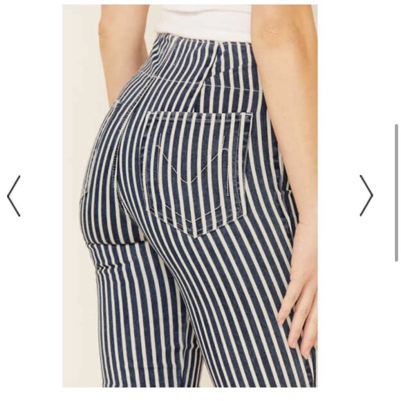 Show Me Your MuMu Berkeley Bells Striped Flare Leg Jeans - Picture 7 of 11